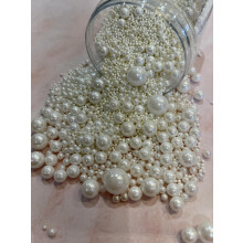 Shimmer Edible White Sugar Sprinkles Pearls (Mixed, 35g)
