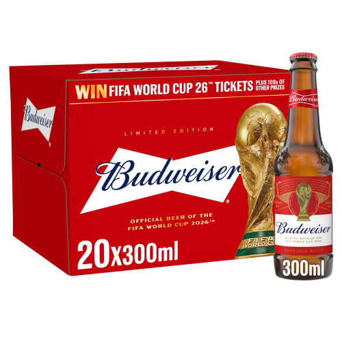 Budweiser Beer, 20 x 300ml,packaging may vary