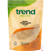 Trend Organic Ground Flaxseed (Golden), 1kg-Milled Linseed Seeds, High in Protein, Rich in Fibre and Omega-3s, Certified Organic, Vegan, GMO-Free, No