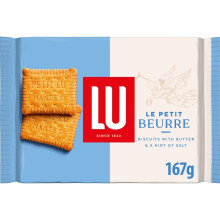 LU Le Petit Beurre Butter Biscuits, Classic French Biscuits With a Hint of Salt made with French Harmony Charter Wheat, Traditional Snack Packet