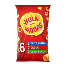 Hula Hoops - VARIETY Multipack 6 x 24g Bags - Deliciously Crunchy Potato Rings - Completely free from artificial flavours, colours and MSG