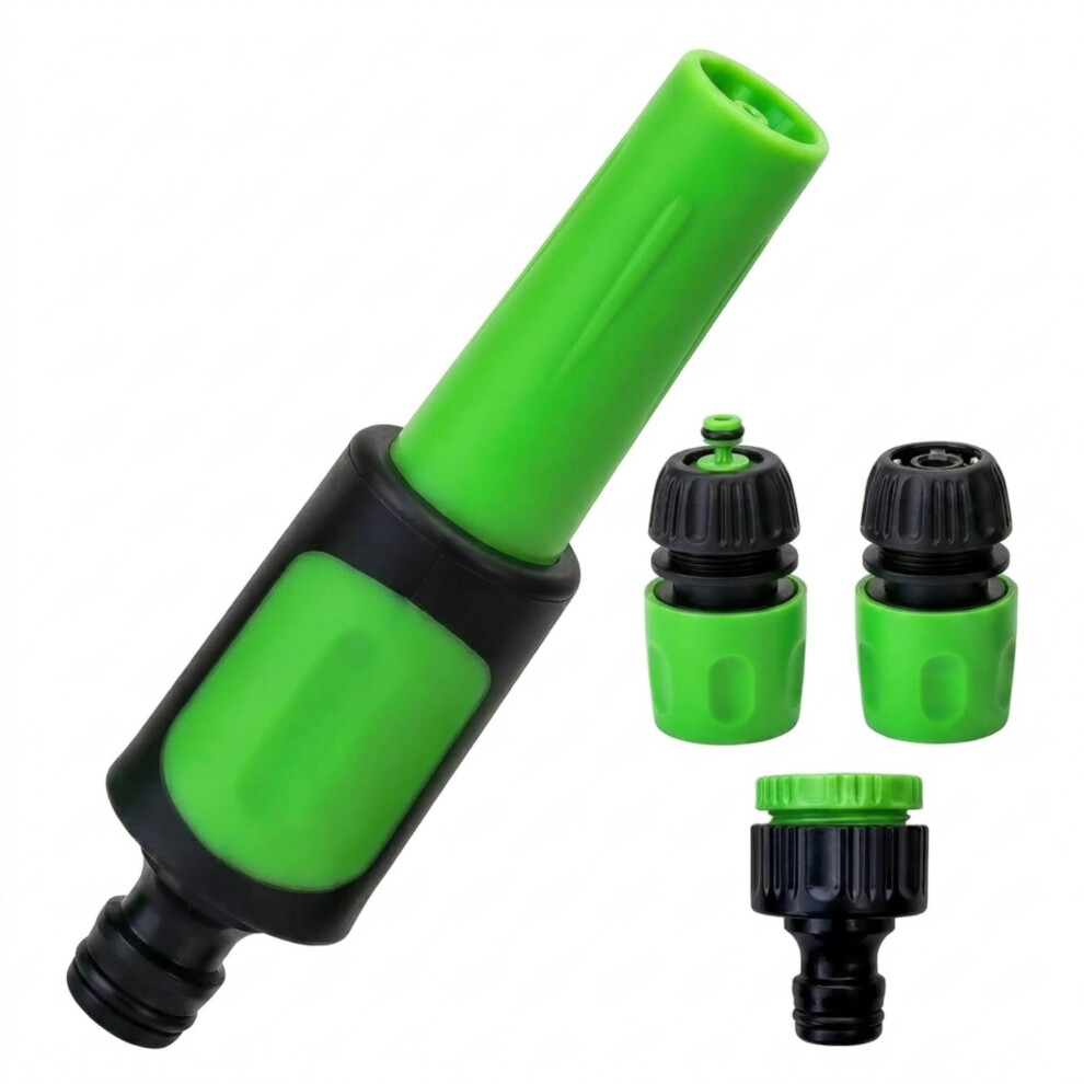 4Pc Garden Hose Nozzle And Garden Hose Connectors - Universal Hosepipe Nozzle End With Universal Threaded Tap Connector And 2 1/2 Inch Quick Connect 5007386752733