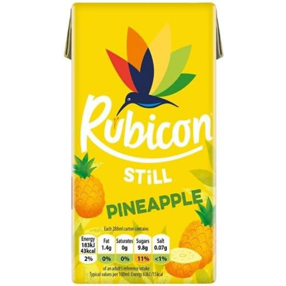Rubicon Still Pineapple Juice - Made With Real Handpicked Fruit Pineapple - Bold And Intense Tropical Juice Drink - Multipack Fruit Juice Cartons - 2