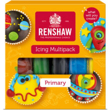 Renshaw Primary Colours, Just Roll With It Fondant Icing Multipack, 5 x 100 g (Pack of 1) - Vegan Friendly
