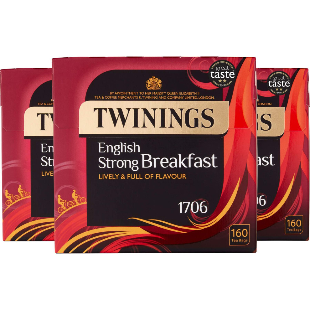 Twinings English Strong Breakfast Tea, 480 Tea Bags (Multipack Of 3 X 160 Tea Bags)