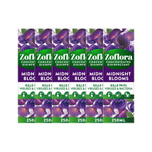 Zoflora Midnight Blooms 6pc x 250ml, Concentrated 3-in-1 Multipurpose Disinfectant Kills 99.9% of Bacteria & Viruses