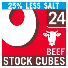 OXO 24 Reduced Salt Beef Stock Cubes – Big Flavour with Less Salt, Ideal for Hea
