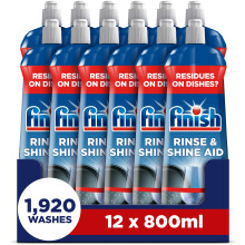 Finish Dishwasher Rinse & Shine Aid, Fresh, 9.6L (800ml x 12 pck), Ultimate Clean & Diamond Shine, Glass Protection, Spot Prevention, Better Drying v