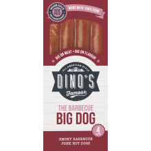 Dino's Famous All American Style The Barbecue Big Dog, 4 Smoky Barbecue Pork Hot Dogs 360 g (Pack of 1)
