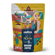 Lavazza, Tales of Roma, Coffee Ground, Ideal for Moka Pots, with Aromatic Notes of Hazelnut and Dark Chocolate, Arabica and Robusta, Intensity 8/10