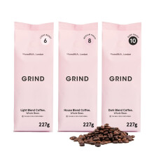 Grind Coffee Bean Variety Pack – 3x 227g – Amazon Exclusive – House/Light/Dark Roast – Suitable for all Coffee Machines – Barista Quality