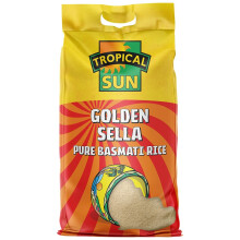 Tropical Sun Golden Sella Basmati Rice 10kg - Extra Long Grain Parboiled Rice -