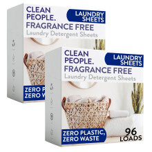 Clean People Laundry Detergent Sheets - Recyclable Packaging, Hypoallergenic, Stain Fighting - Ultra Concentrated, Laundry Soap - Fragrance Free, 192