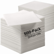 500 x White Serviettes Paper Napkins (30 x 30 cm) 1-Ply Strong Serviettes, Super Soft Paper Tissues, Cocktail Napkins, Disposable Napkins - Best for