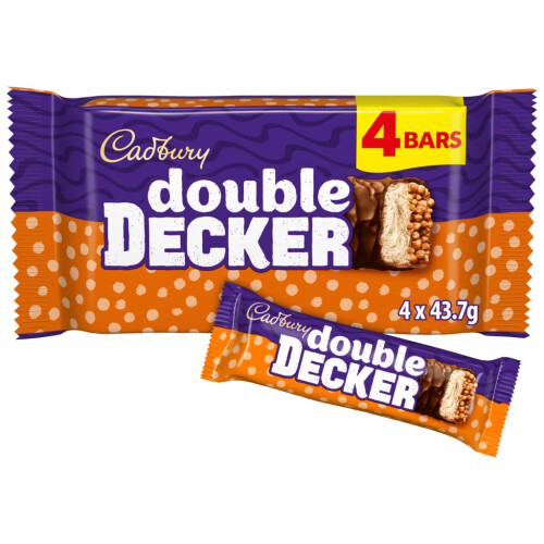 Cadbury Cadbury Double Decker Chocolate Bar Multipack 4x43.7g 174.8g