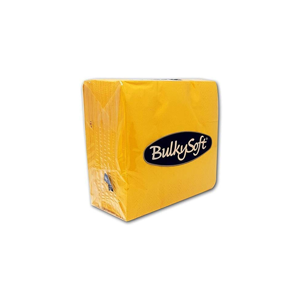 Bulky Soft Paper Serviettes Soft Napkins 40X40cm 2Ply Bulkysoft Solid Colours Choose Colours (Yellow, 100)