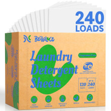 BellaLuce Fragrance Free Laundry Detergent Sheets – 240 Loads Hypoallergenic & Eco-Friendly Laundry Sheets Detergent, Plastic-Free Washer Sheets for