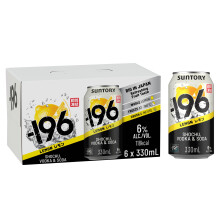 -196 Suntory: Lemon Shochu & Vodka Ready To Drink Cans. 6x330ml 6% ABV