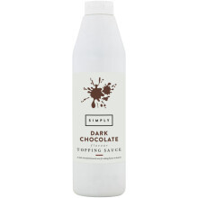 Simply Dark Chocolate Topping Sauce, Dairy Free Vegan Ready to Use Dessert Sauce for Ice Cream, Waffles, Pancakes, Coffee & Milkshakes (1 kg)