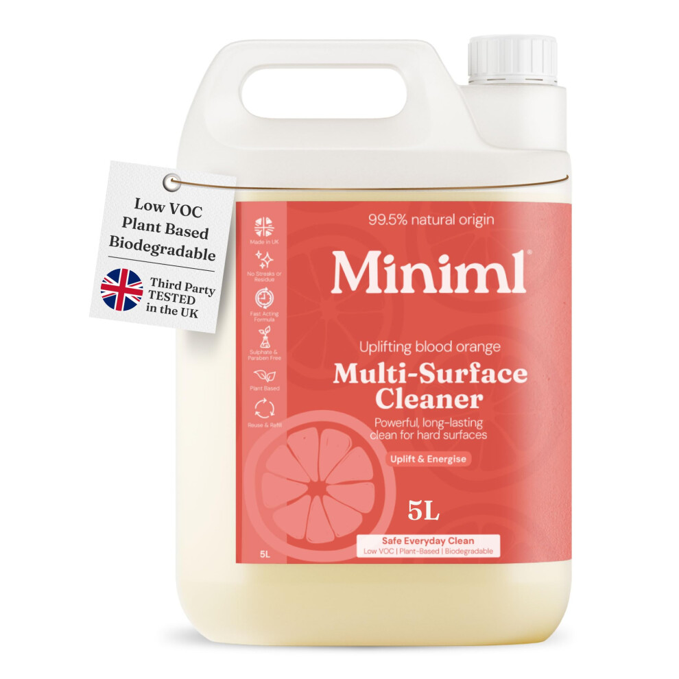 Miniml Orange Eco Multi Surface Cleaner General Purpose Spray 5L Refill Â Blood Scented For Cleaning All Surfaces Floors Walls Glass Kitchen Bathroo