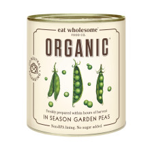 Eat Wholesome Organic Garden Peas, 340g (Pack of 12) - 100% Natural, No Added Sugar, In Season, Vegan, Non-BPA Lining