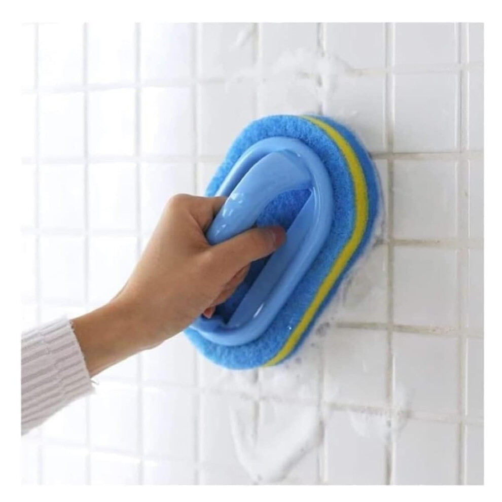 Koksi Cleaning Brush For Bathroom Kitchen Bathtub Toilet Cleaner All Purpose Shower Sponge Scrubbing Brush With Ergonomic Handle