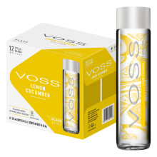 VOSS Lemon Cucumber Flavoured Sparkling Water, Pack 12 x 375ml