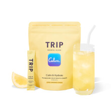 Trip Calm & Hydrate Electrolyte + Magnesium Powder Citrus Lemonade | Hydration Drink Mix with Coconut Water Electrolytes, Ashwagandha & Vitamins D3 +
