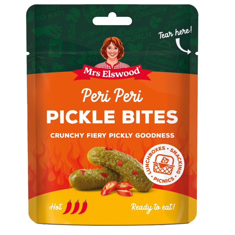 Mrs Elswood Peri Peri Pickle Bites Crunchy Fiery Hot Pickly 1 X 50G