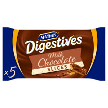 McVitie's Digestives Milk Chocolate Slices, 5 Slices, 124g (Pack 1)
