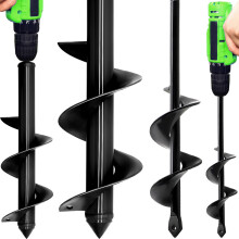 Garden Auger Drill Bit Set for Planting 4x22cm 8x30cm, Lightweight Efficient Bla