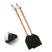 2pcs Leather Fly Swatter, Manual Heavy Duty Fly Swatter with Long Wood Handle and Hanging Rope Durable Fly Swatter Catcher Wasp Swatter for Indoor Ou