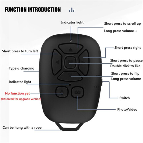 Remote Control Selfie Camera Shutter Release Mobile Phone Button E-Book Turn Page Photo Wireless Controller 2