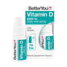 Vitamin D3 4000 IU Oral Spray, High Strength Vitamin D Supplement, 3-Month Supply, Sugar-Free Peppermint Flavour, Made in the UK | BetterYou