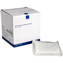 ABENA Gauze Pads, 50 Individually Packed Gauze Dressings for Wounds Sterile, 10x10cm Soft Absorbent Non Woven Swabs for Injury Dressing, Non-Adhesive