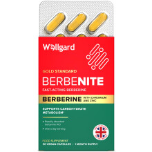 Wellgard Berbenite for Metabolic Support - Highly Bioavailable Berberine with Zinc and Chromium