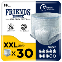 30 x Friends Unisex Incontinence Pants Super XXL (34-65 inches)