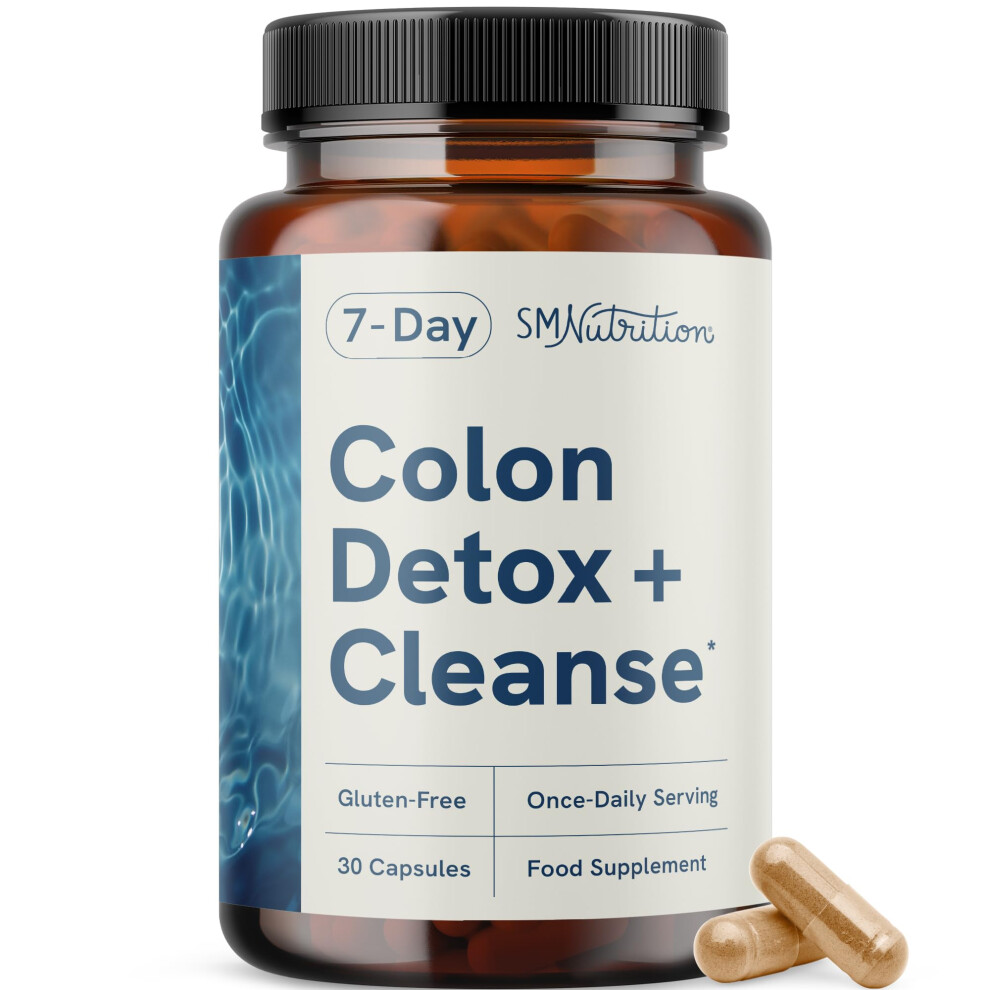 Smnutrition 7 Day Colon Cleanse & Detox | Flaxseed Supplement Supports Bloating Relief & Occasional Constipation | Fast Acting 7 Day Detox Cleanse For Women And