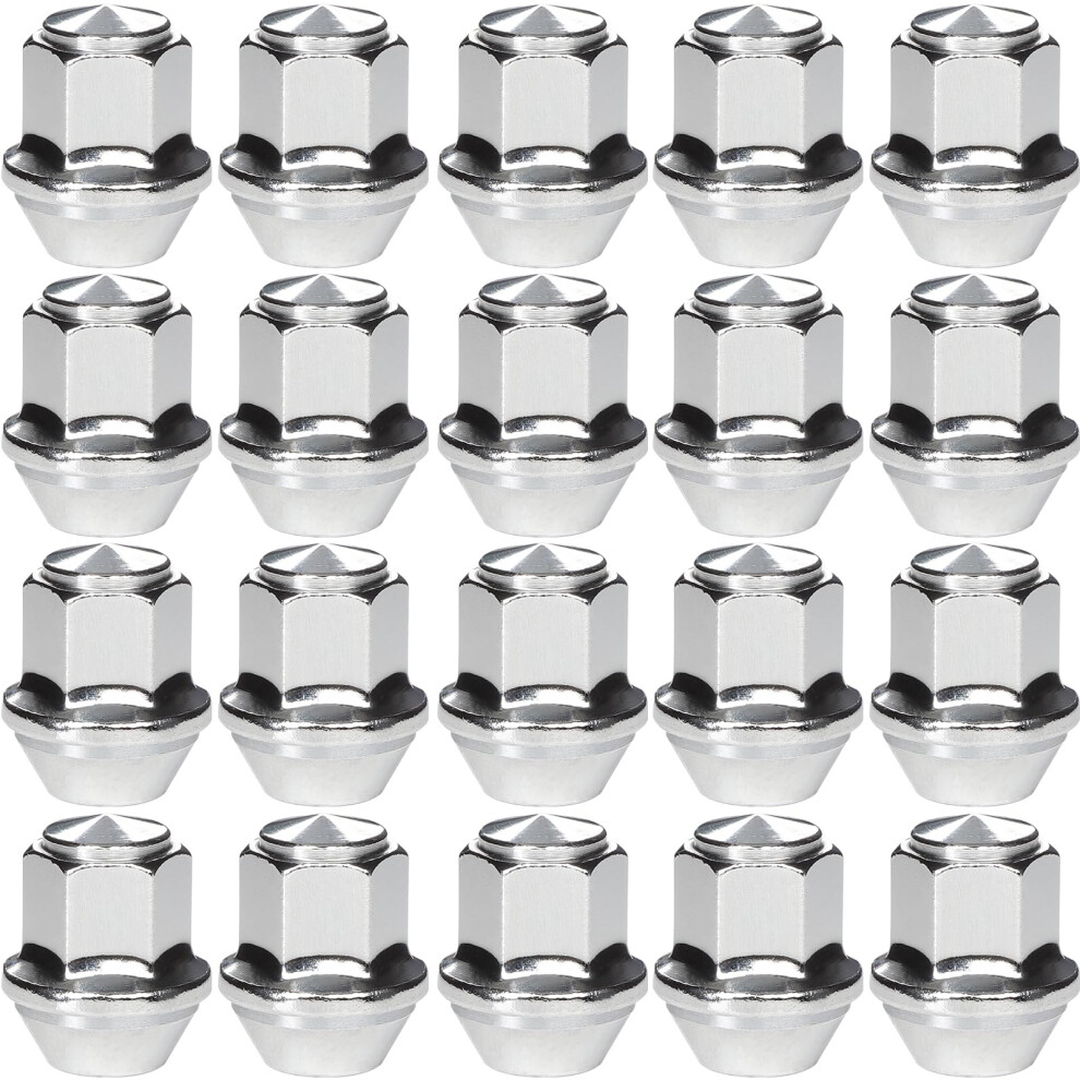 Gasupply 20Pcs M12x1.5 One-Piece Tapered Seat Alloy Wheel Nuts With 19 Hex, Compatible With Most Ford Focus Fiesta Fusion Escort Mondeo Kuga C-Max, C 3212162706127