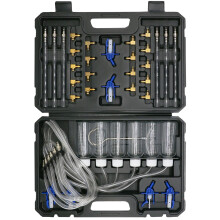 CHANG QI Diesel Leak Off Test Kit Common Rail Tester Leak Off Tester 6 Cylinder Diesel Injector Flow Meter Engine Injection Rail Test Kit with 24 Ada