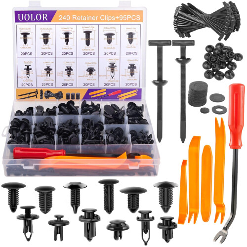 Uolor 335PCS Bumper Retainer Clips, Plastic Rivets Fasteners Push