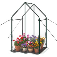 Mini Green House 90.5 x 90.5 x 152.5 cm Outdoor Green House With Waterproof Bottom Mat