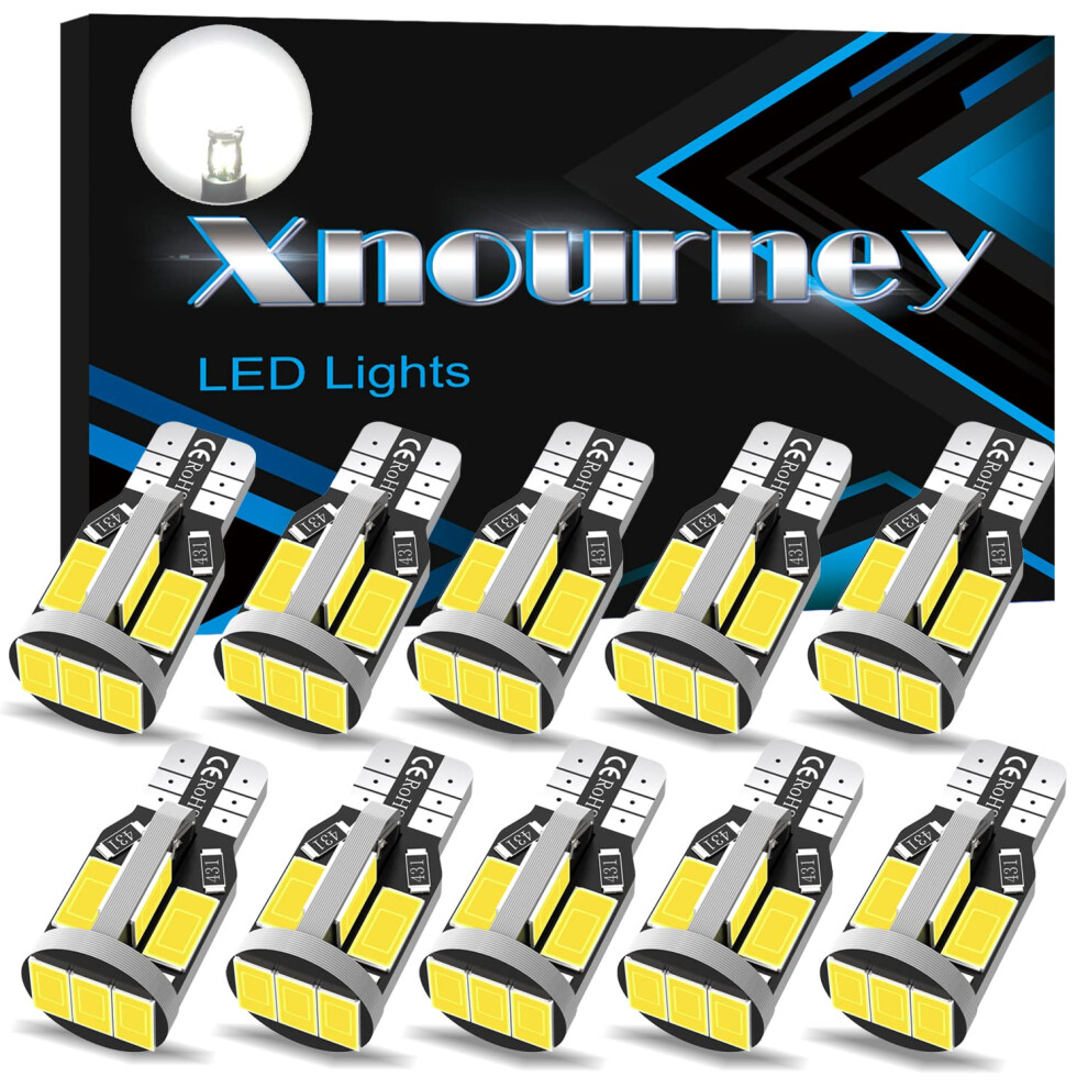 Xnourney 194 Led Car Bulb T10 168 2825 W5w Led Bulb, Extremely Bright 12V 10Smd 5630 Chipset Used For Cars Trucks Interior Dome Map Door Courtesy Lic 9453464396539