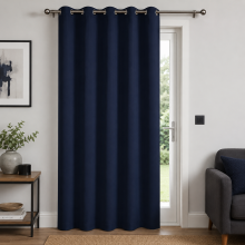 (Navy Blue Eyelet) 66x84" Single Panel | Thermal Blackout Curtains Room Divider Door Curtain