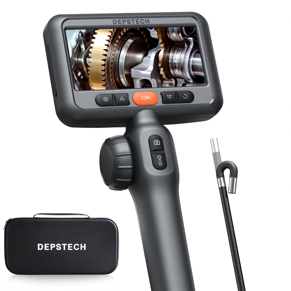 Depstech 210 Articulating Endoscope Inspection Camera, 1080P Hd Borescope With 4.5'' Ips Screen, 6.2Mm Waterproof Snake Camera For Automotive Light 1019159136668