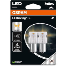 OSRAM LEDriving SL, PY21W, Amber, Double Blister (2 lamps), LED Retrofit, offroad use only