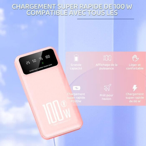 Φορητή εξωτερική μπαταρία 20000mAh, γρήγορη φόρτιση 22,5W, 4 θύρες, με οθόνη LED και 1