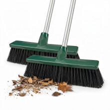EDS 12'' Yard Broom Outdoor Heavy Duty Garden Brush with 120cm Long Strong Handle Hard Bristle Yard Brush for Cleaning Gardens Yards Decking Pathways