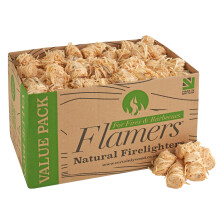 Flamers Natural Wood Wool Firelighters 200 Value Pack – Fire Lighters for Wood Burner, Open Fires and Fireplaces – BBQ starter – Fires starters-