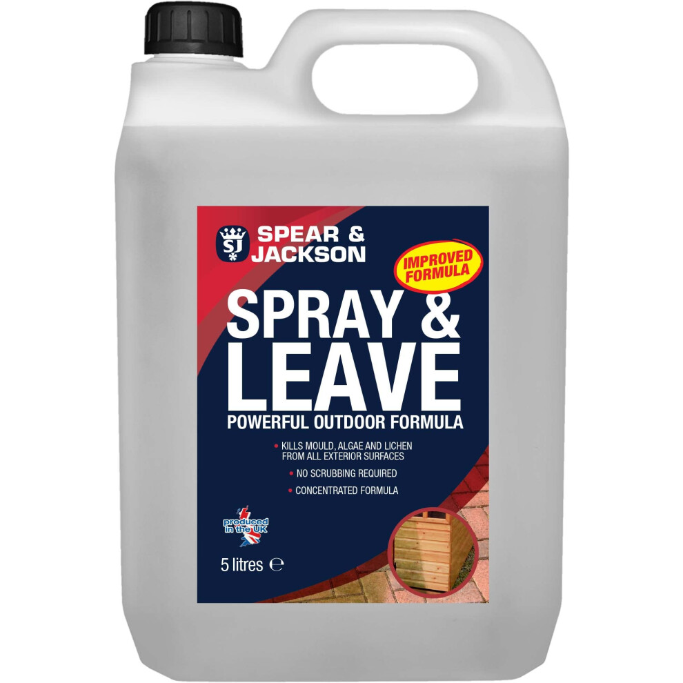 Spear & Jackson - Spray And Leave Concentrated Mould, Algae And Lichen Remover - 5 Litre